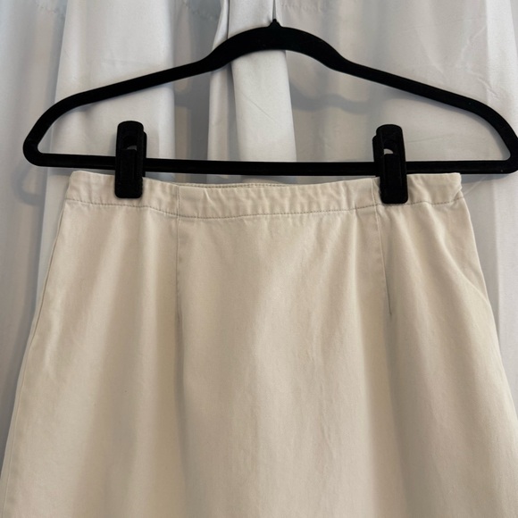 Eddie Bauer Cotton Midi Skirt Side Slit Women’s Size 6 Khaki - Picture 4 of 9